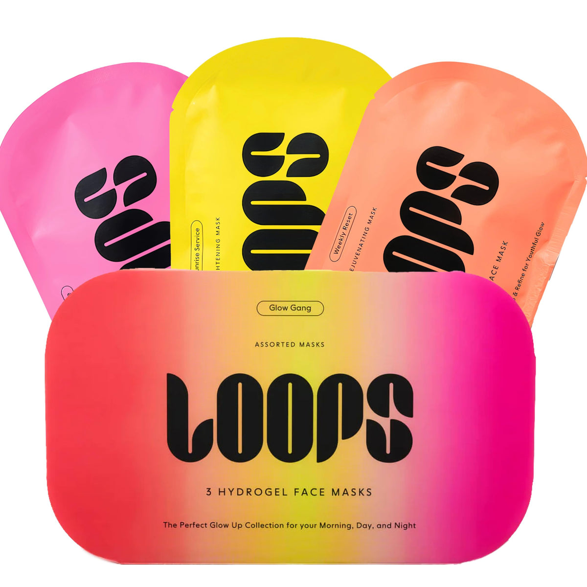 LOOPS Glow Gang Face Mask Set packaging front view