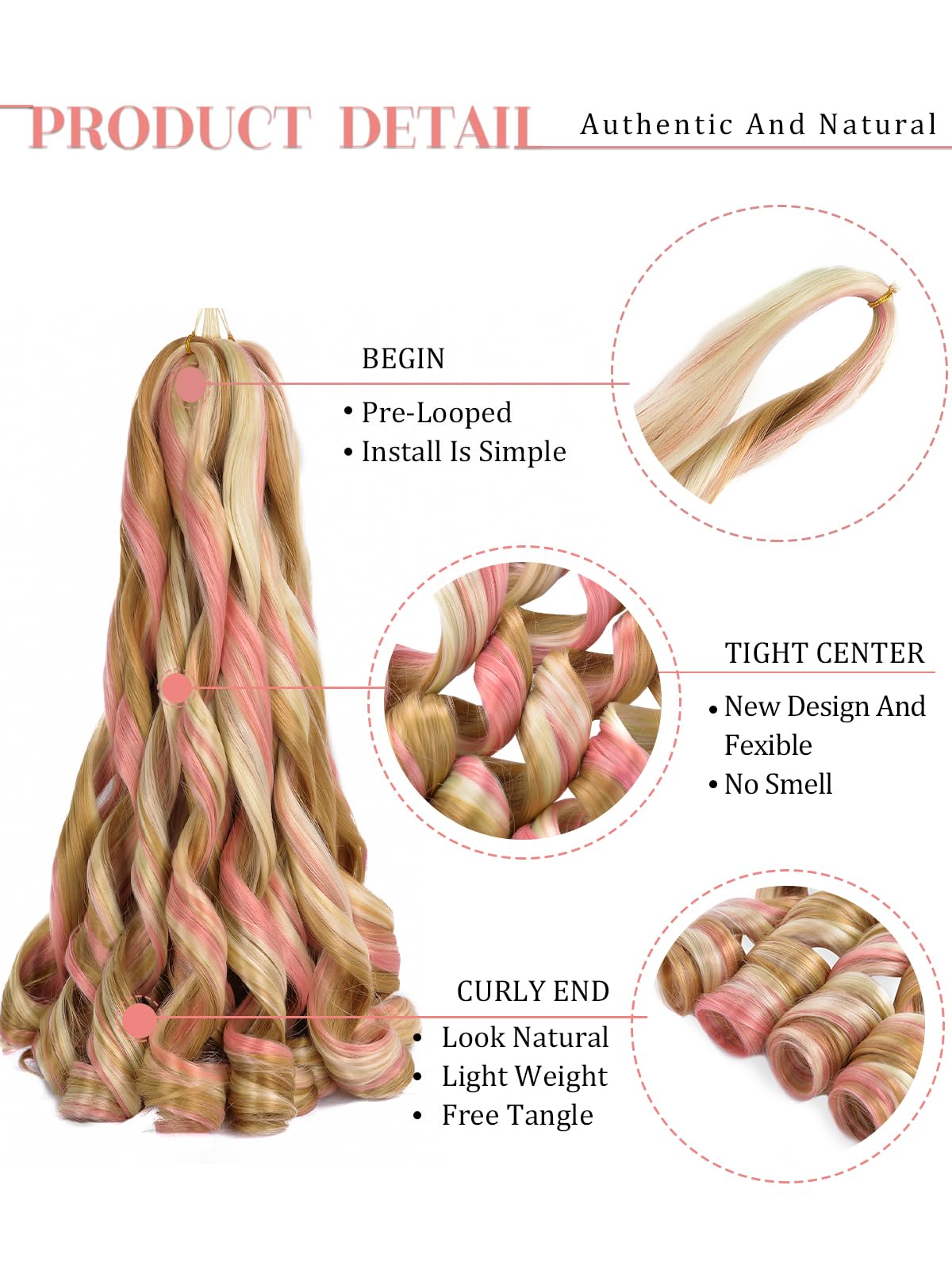 Loose wavy hairstyle created with Luoyudu French Curl Braiding Hair