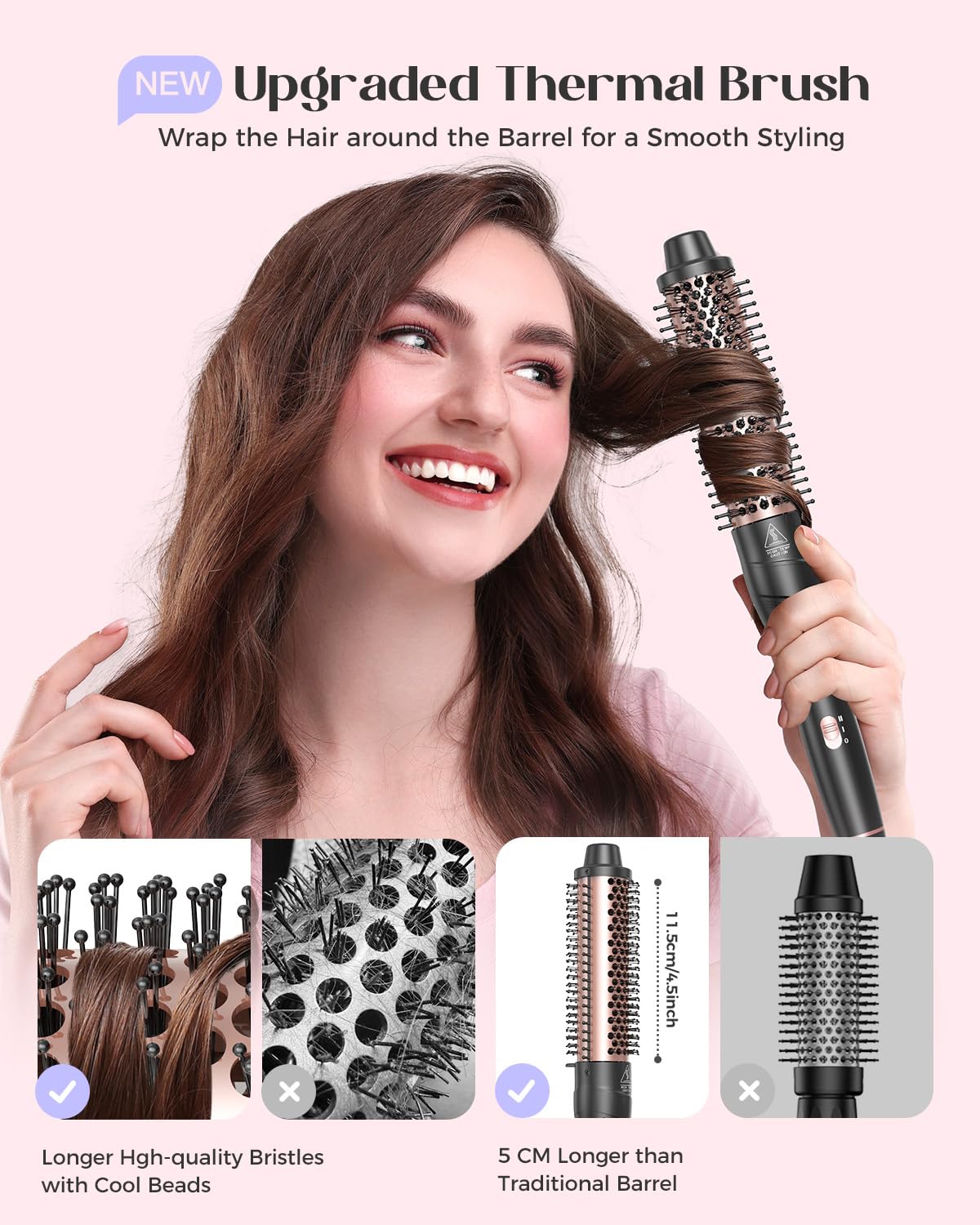 Lopeie 0.5-1 inch bubble curling iron with heat-resistant glove
