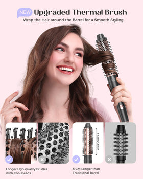 Lopeie 5-in-1 Curling Iron in use on long hair