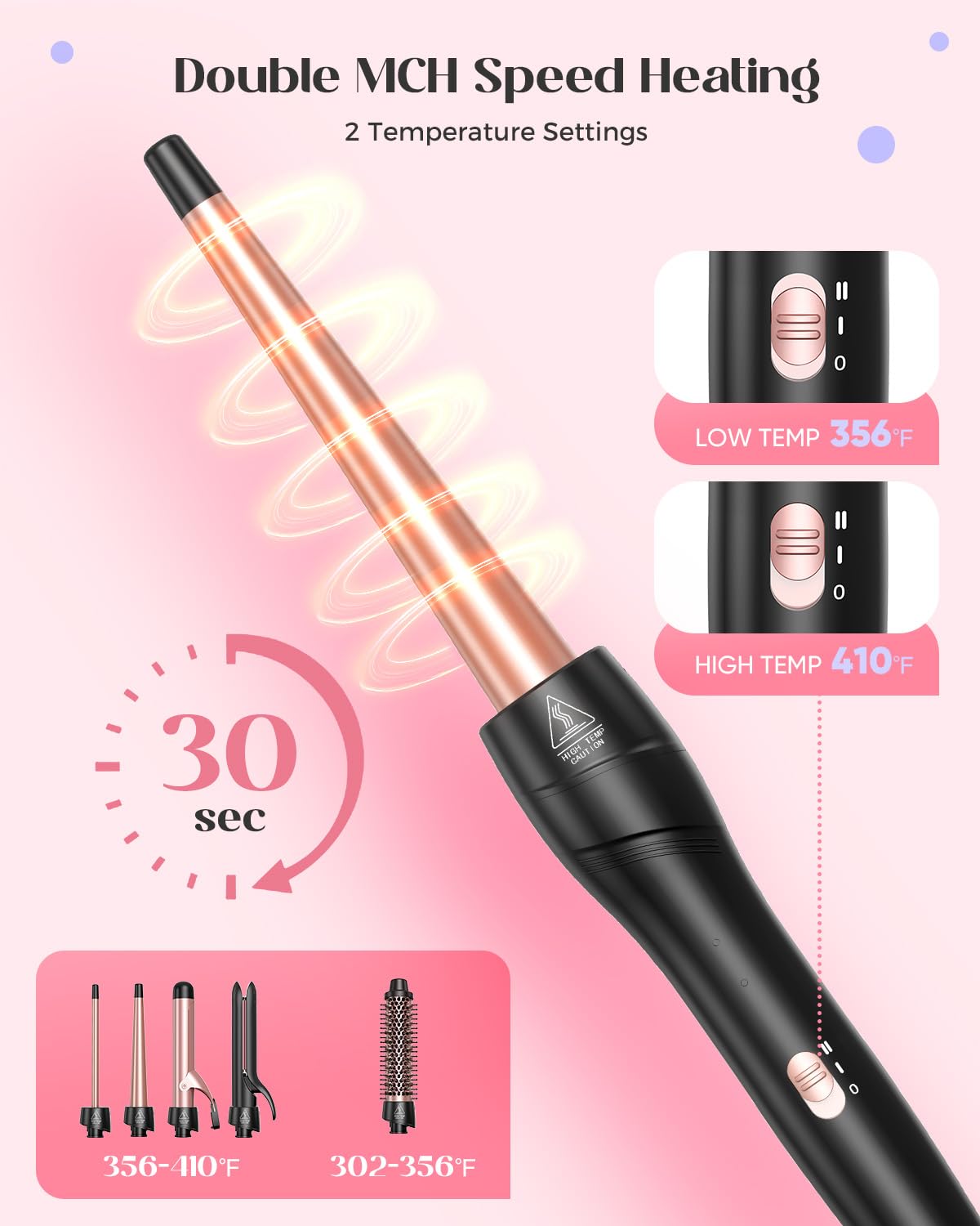 Lopeie 5-in-1 Curling Iron thermal brush