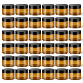 Loretoy 36 Pack 4 OZ Plastic Jars with Lids front view