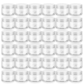 Loretoy 36 Pack 4 OZ Plastic Jars with lids, front view