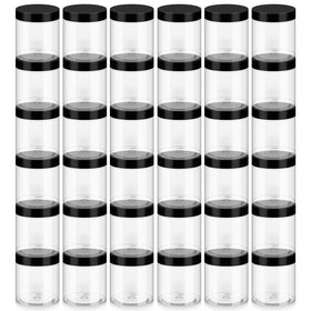 Loretoy 36 Pack 8 OZ Plastic Jars with lids, clear view