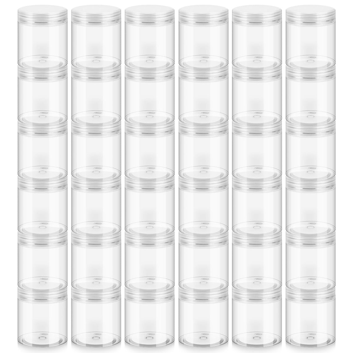 Loretoy 36 pack of 8 oz plastic jars with clear lids