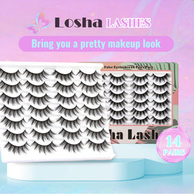 Losha Cat Eye Lashes detailed view showing texture and fluffiness