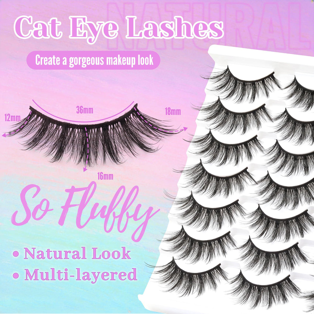 Losha Cat Eye Lashes side view showcasing flexible cotton band