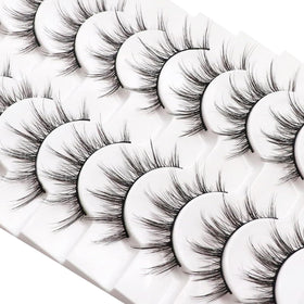 Losha Manga Lashes 6D75 displayed with makeup tools