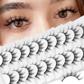 Losha Manga Lashes 6D75 front view with wispy design