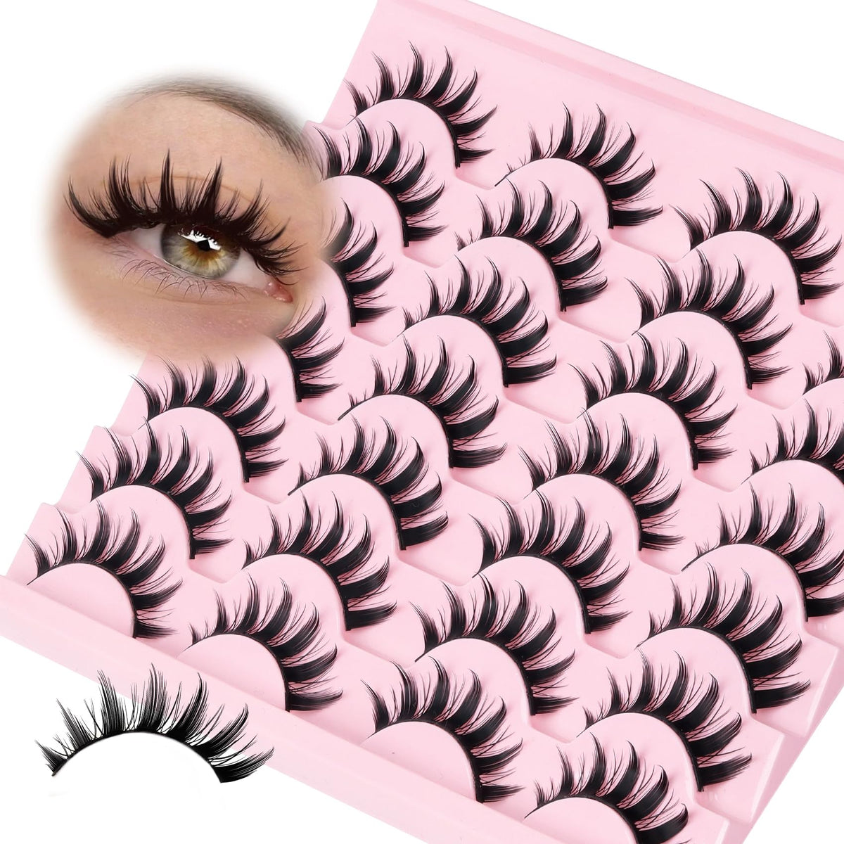 Losha Spiky Manga Lashes front view with unique spiky design
