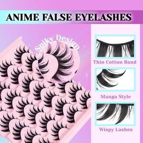 Losha Spiky Manga Lashes side view showcasing the fluffy texture
