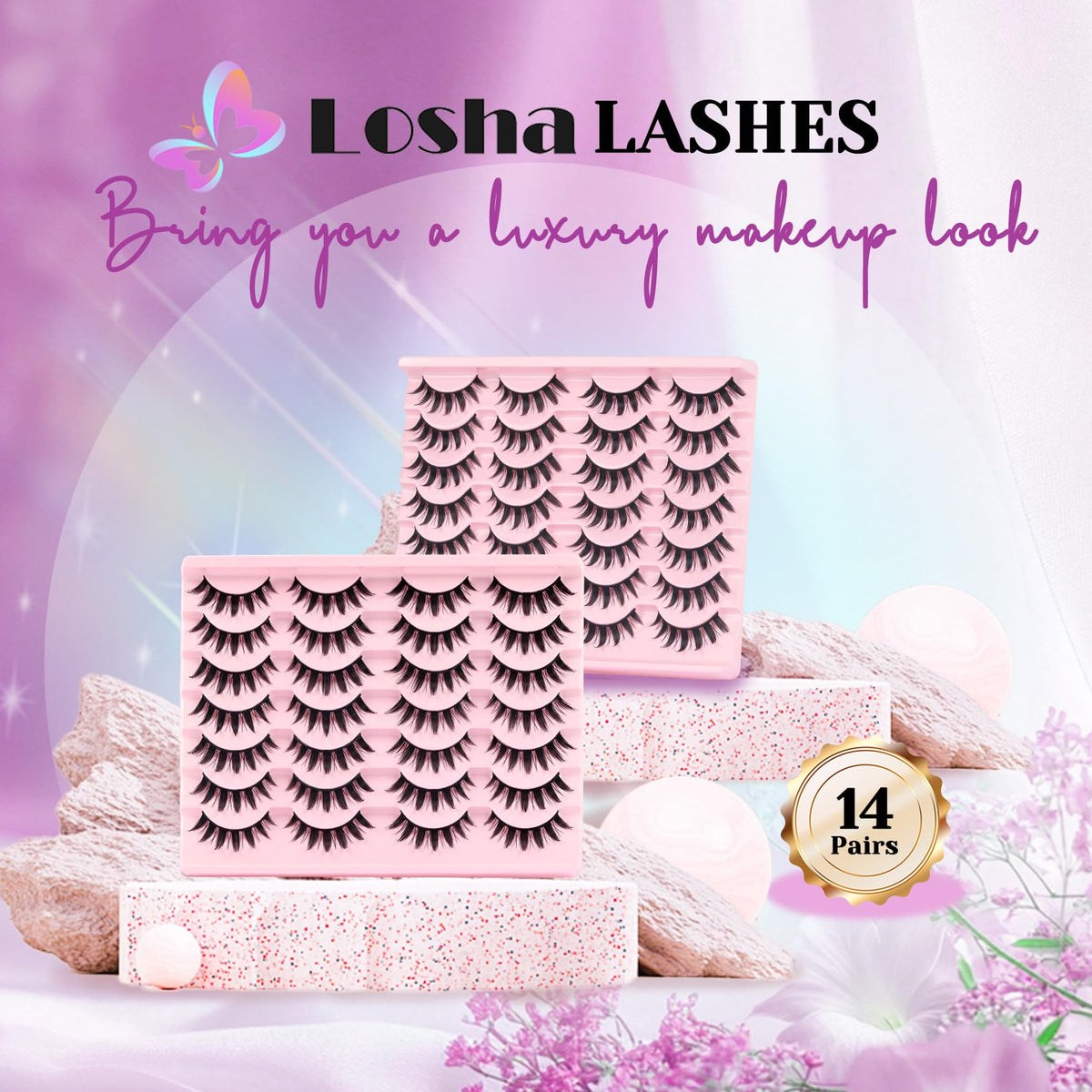 Losha Spiky Manga Lashes with cotton band detail