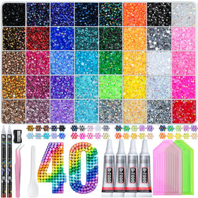 LOTWOW Bedazzling Kit featuring 50000 3mm rhinestones in assorted colours