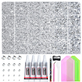 LOTWOW Silver Bedazzler Kit with rhinestones and tools