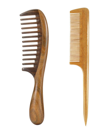 Louise Maelys wooden wide tooth comb front view