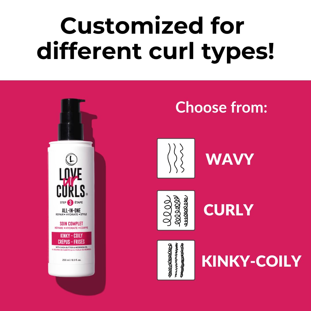 Love Ur Curls Curl Defining Lotion Cream in a bathroom setting