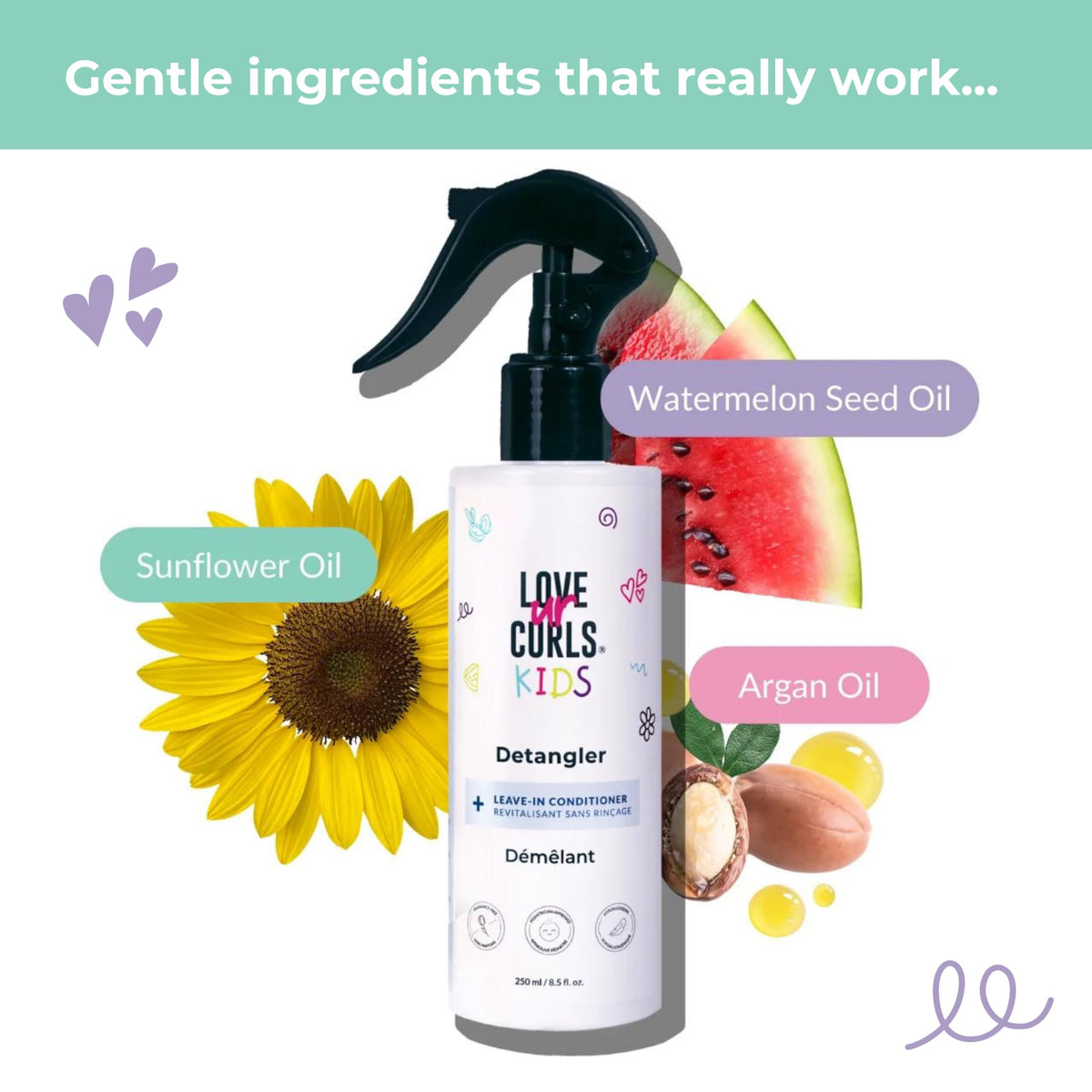 Love Ur Curls Kids Detangler Spray packaging details