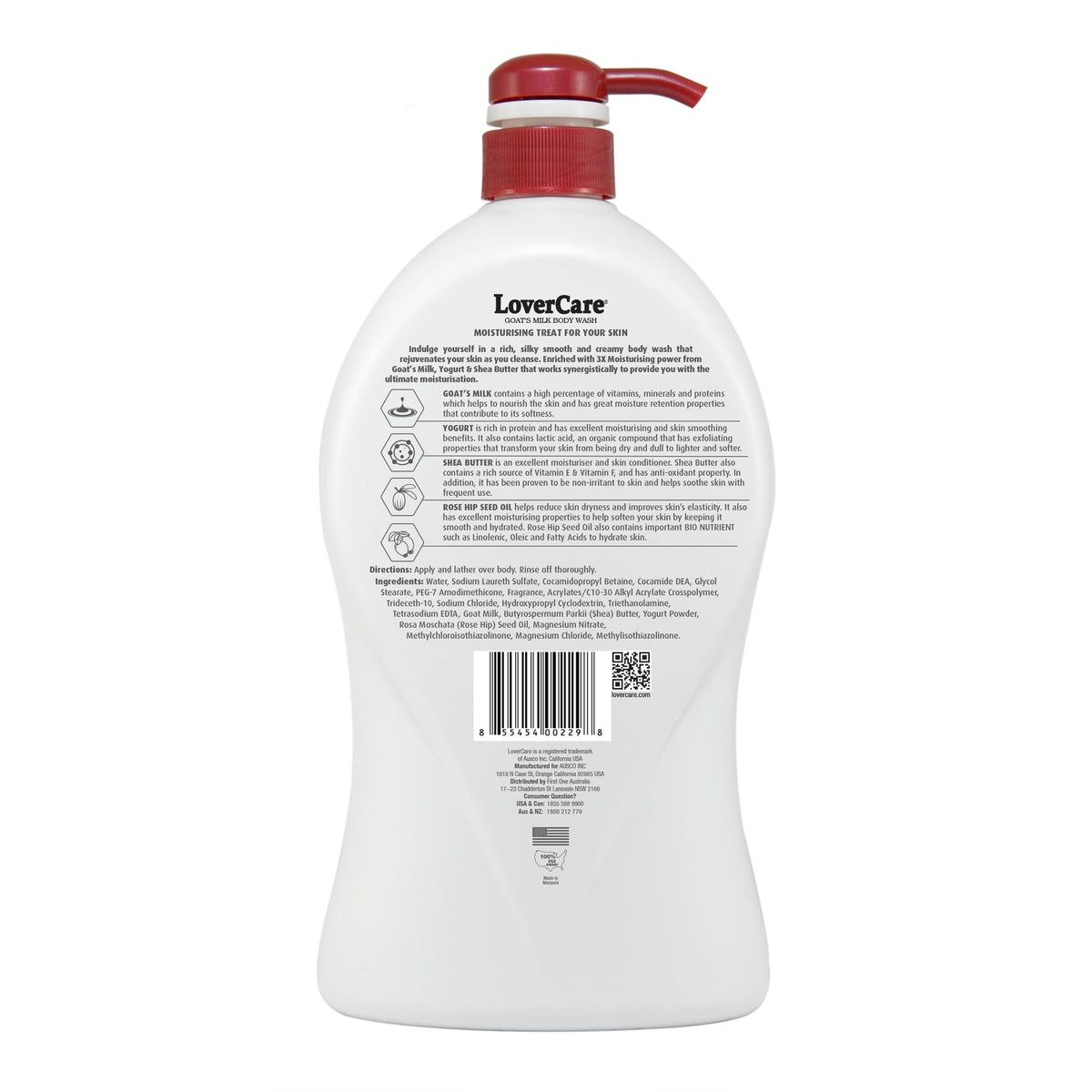 Lover's Care Goat's Milk Body Wash back label
