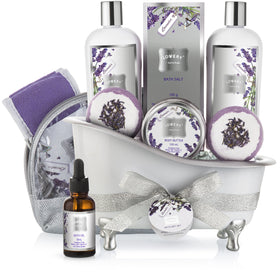 LOVERY Bath Gift Basket Set with bath bombs and lotions
