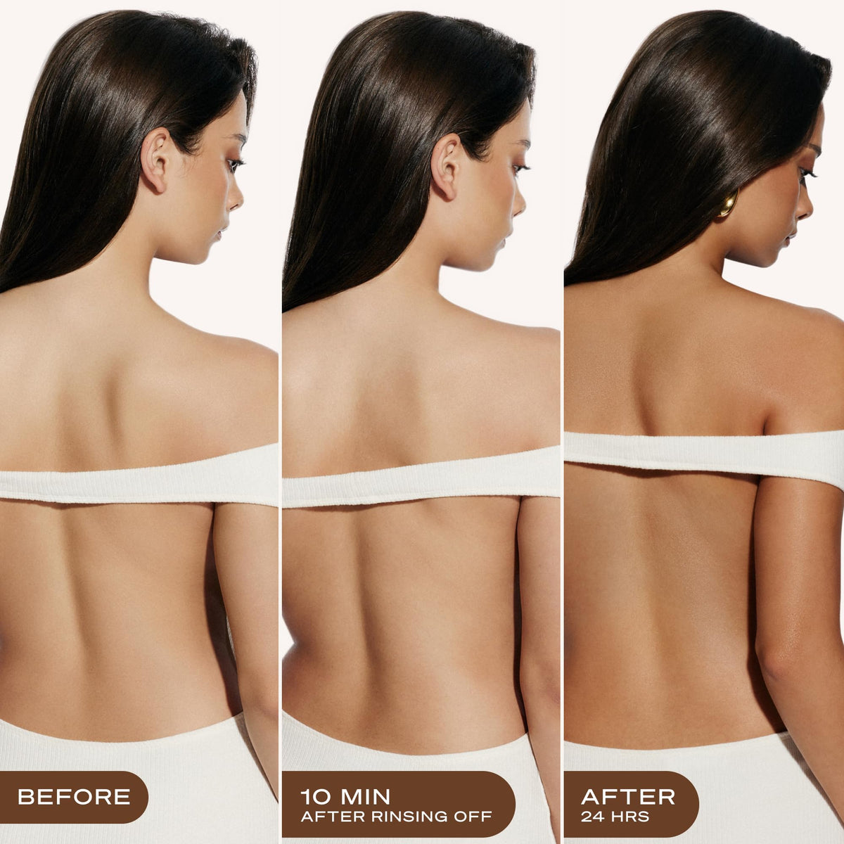 Loving Tan 10 Minute Express Self Tanner Body Mask, Dark, application with mitt
