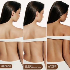 Loving Tan 10 Minute Express Self Tanner Body Mask, Dark, application with mitt