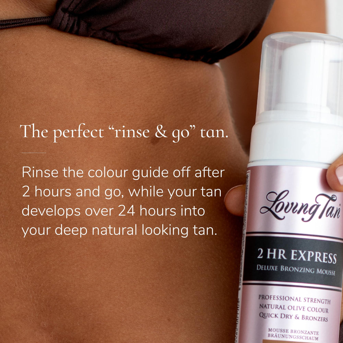 Loving Tan 2 HR Express Self Tanner Mousse Mini Kit Dark packaging details