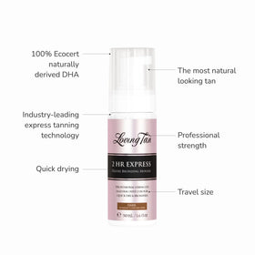 Loving Tan 2 HR Express Self Tanner Mousse Mini Kit Dark with application mitt