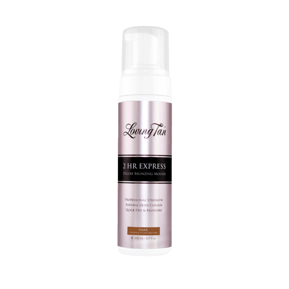 Loving Tan 2 HR Express Self Tanning Mousse Dark 6.7 FL Oz front view