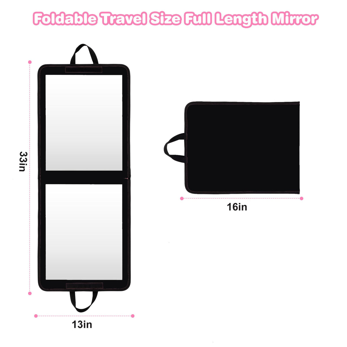 LPHUMEX Foldable Mirror side view showing handle
