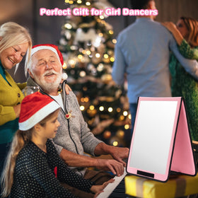 LPHUMEX Portable Pink Dance Mirror close-up of handle
