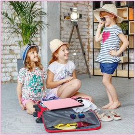 LPHUMEX Portable Pink Dance Mirror with fabric storage bag