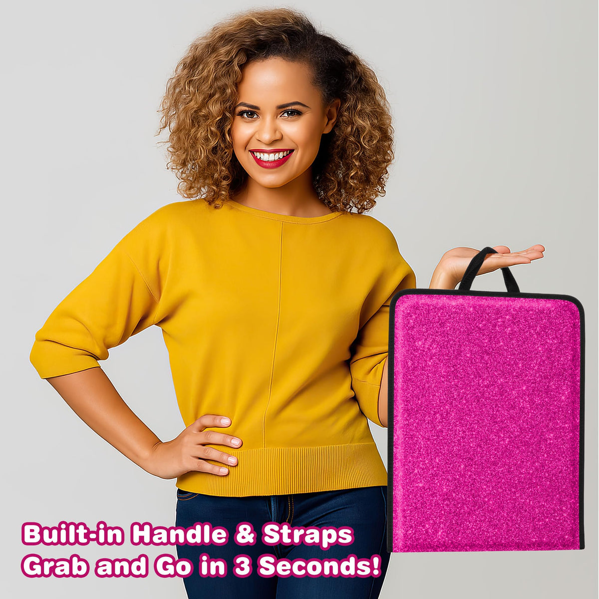 LPHUMEX Sparkle Folding Mirror 13x33 full-length view of outfit