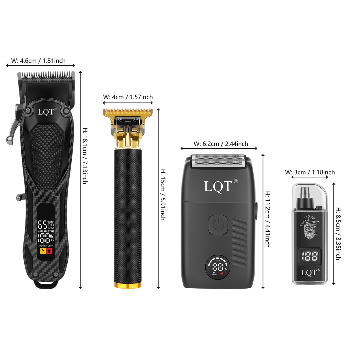 LQT detail trimmer included in grooming kit