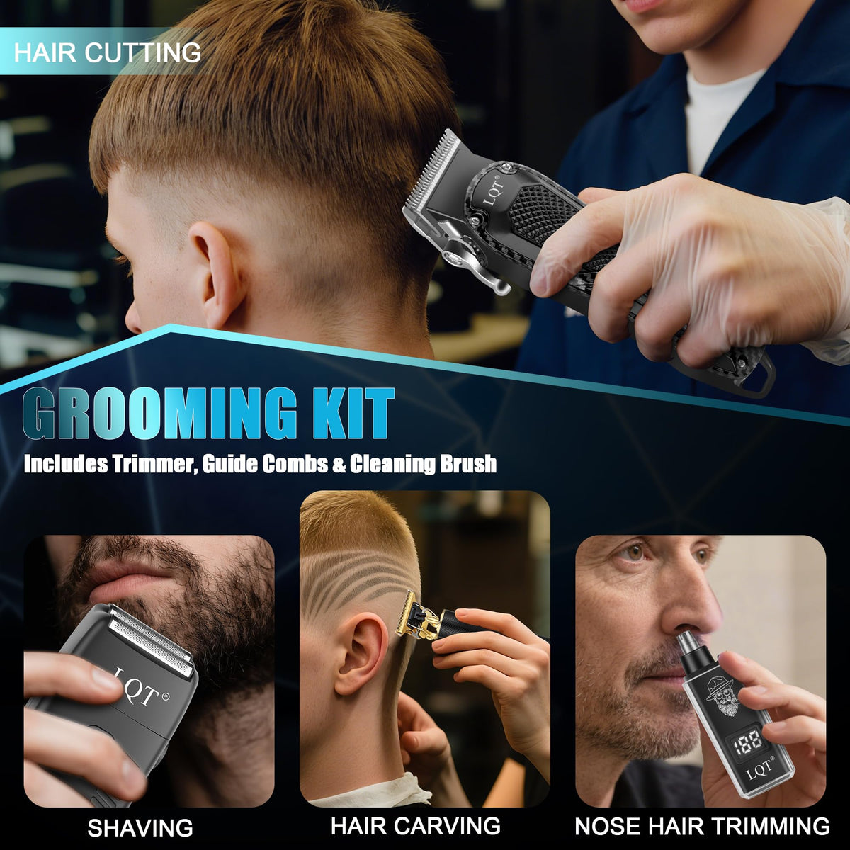 LQT grooming kit showcasing all four tools