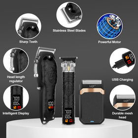LQT hair clipper charging with USB cable