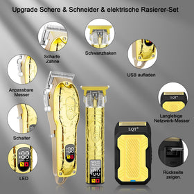LQT hair clipper set showing USB charging cables