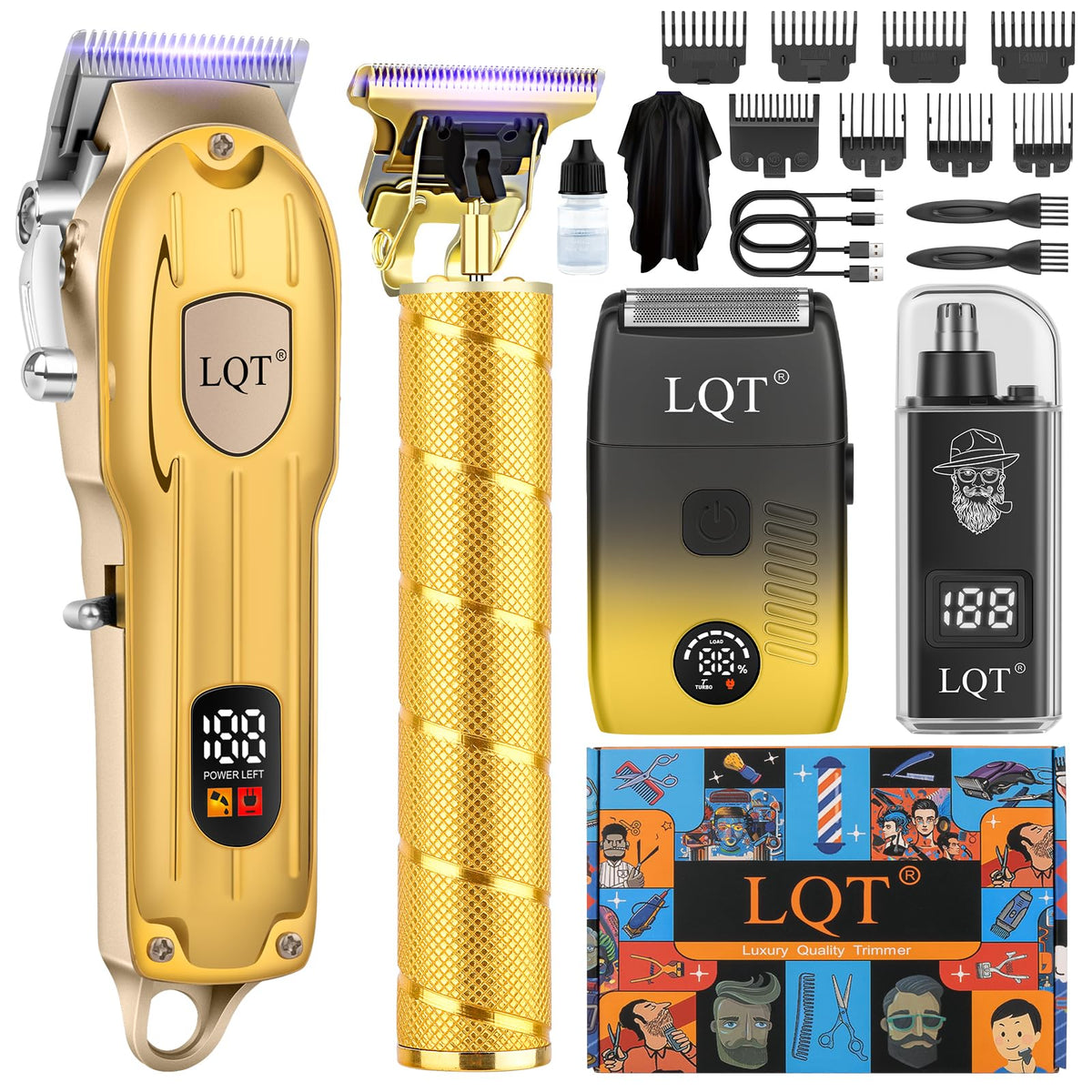 LQT Hair Clippers for Men professional set front view