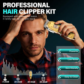 LQT Hair Clippers for Men with LED display showing battery level
