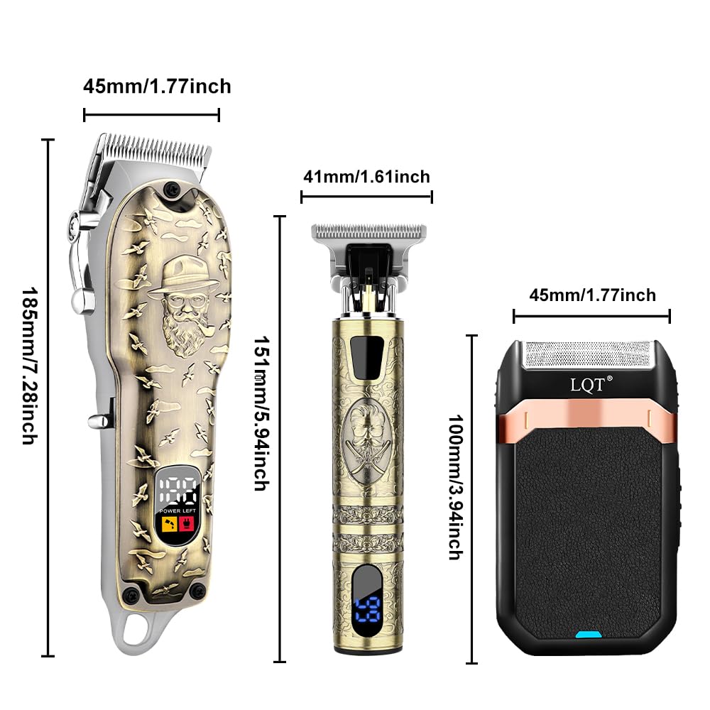 LQT Hair Clippers Set displayed with guide combs
