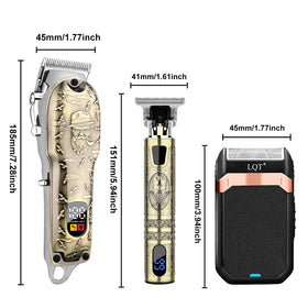 LQT Hair Clippers Set displayed with guide combs