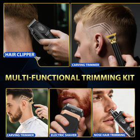 LQT Hair Clippers set on a countertop with grooming cloth