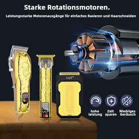 LQT hair clippers with guide combs and accessories