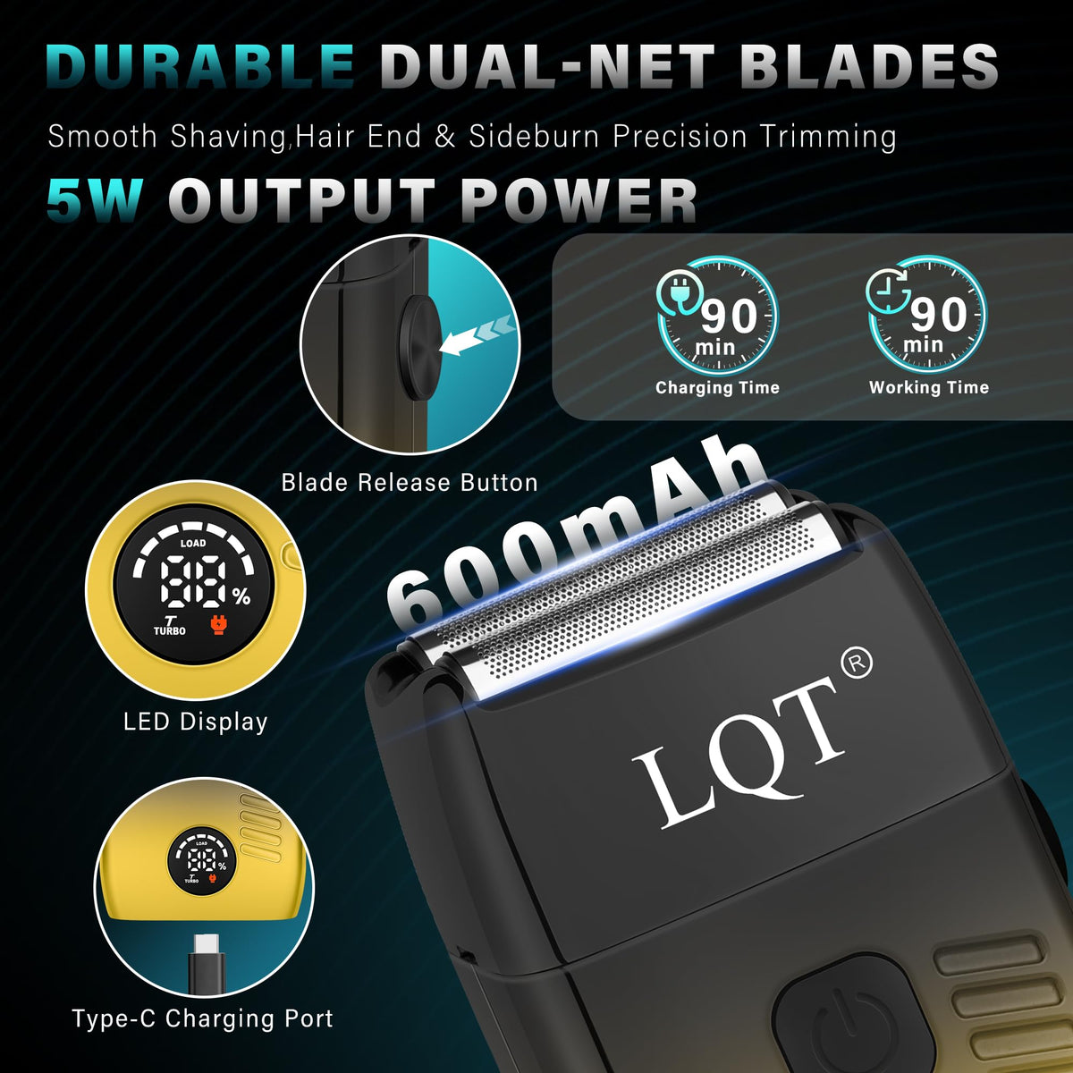 LQT nose hair trimmer side view