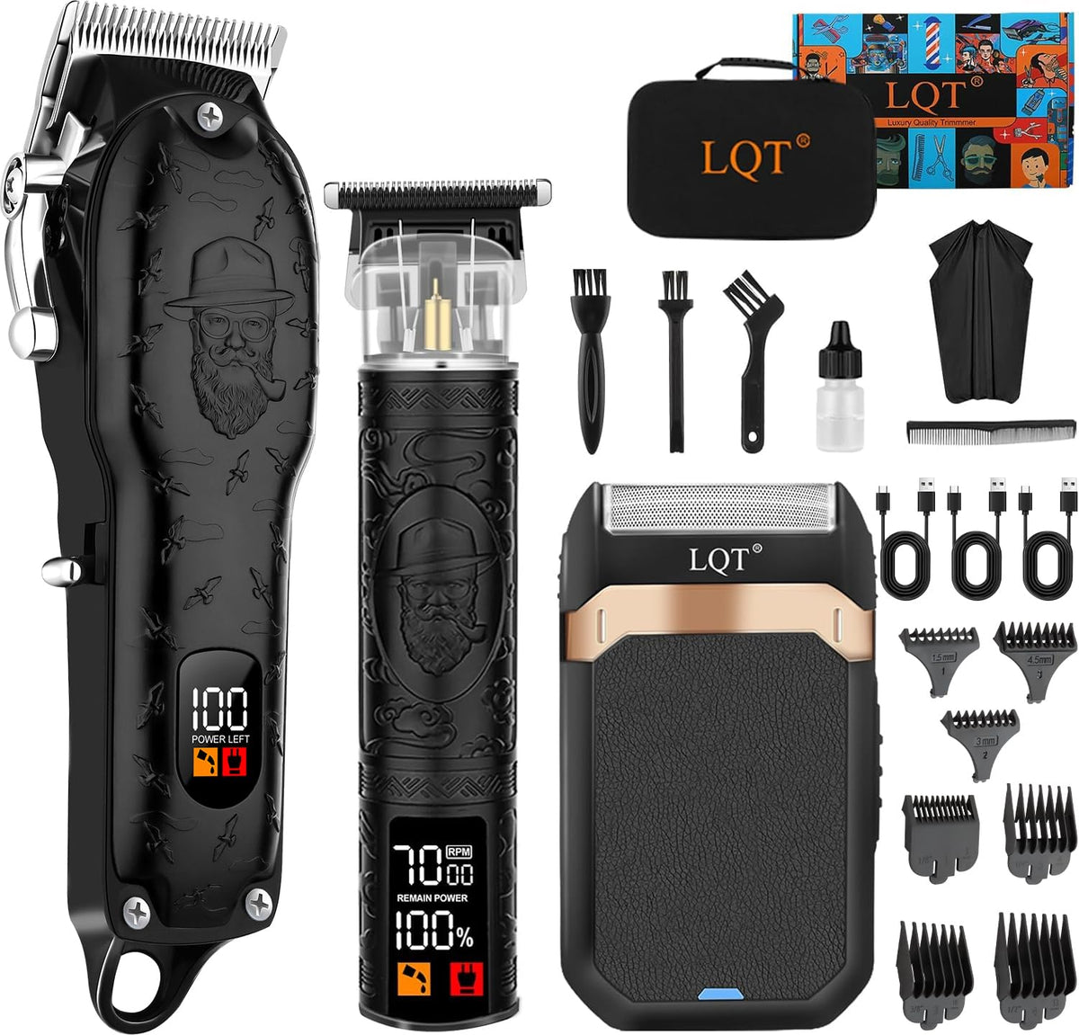 LQT Professional Hair Clipper Set with accessories on a table