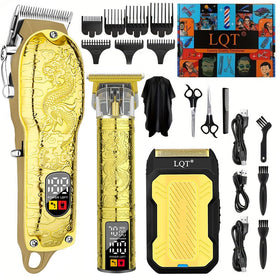 LQT Professional Hair Clippers Set front view with adjustable blades