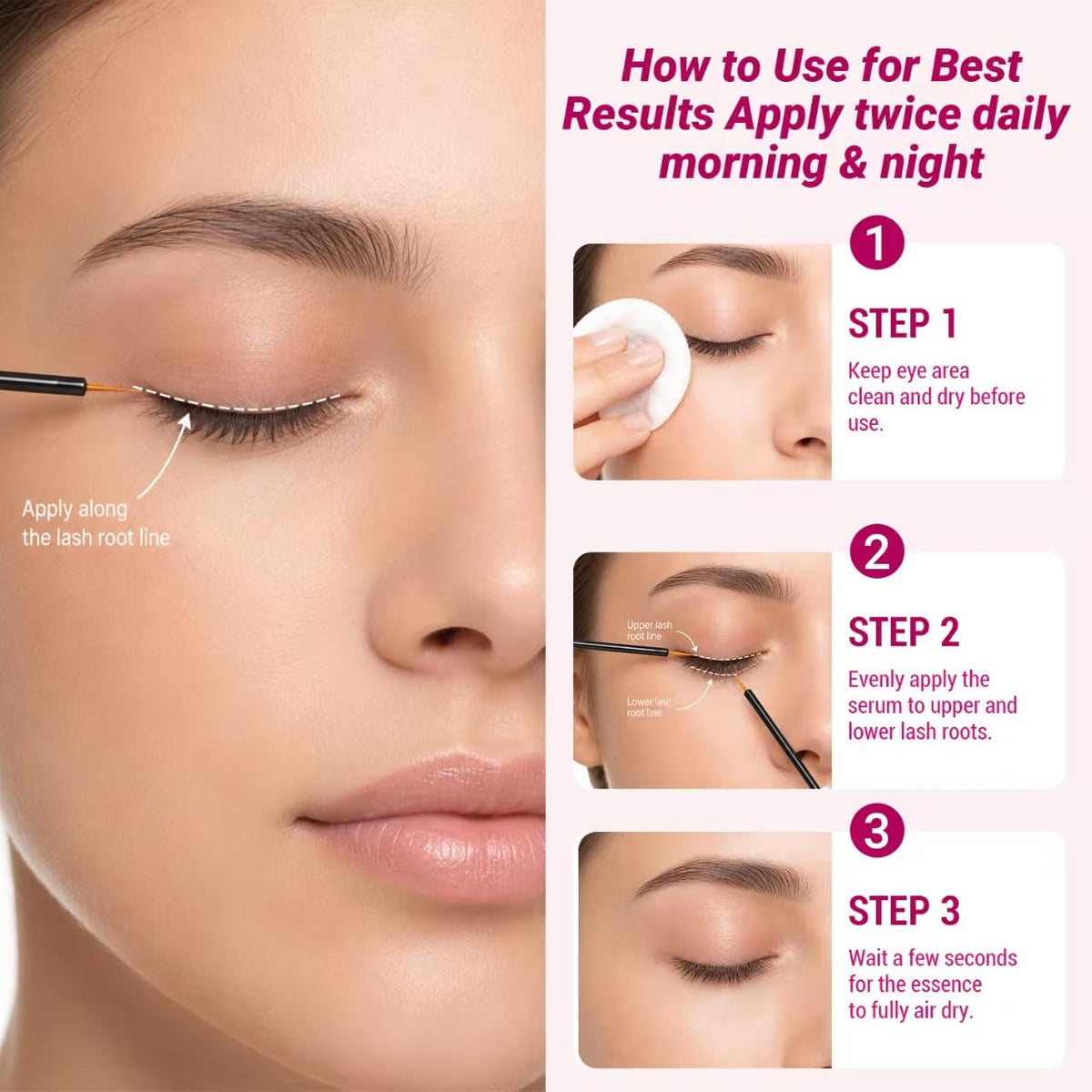 LRLAY Lash Serum 6ml close-up of ultra-fine brush applicator