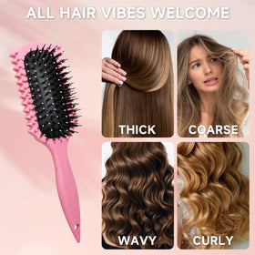 LSKHJT Curl Defining Brush in use on curly hair