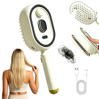 LSKHJT Electric Mist Air Cushion Massage Brush front view in beige