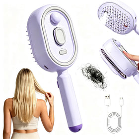LSKHJT Electric Mist Air Cushion Massage Brush front view in purple