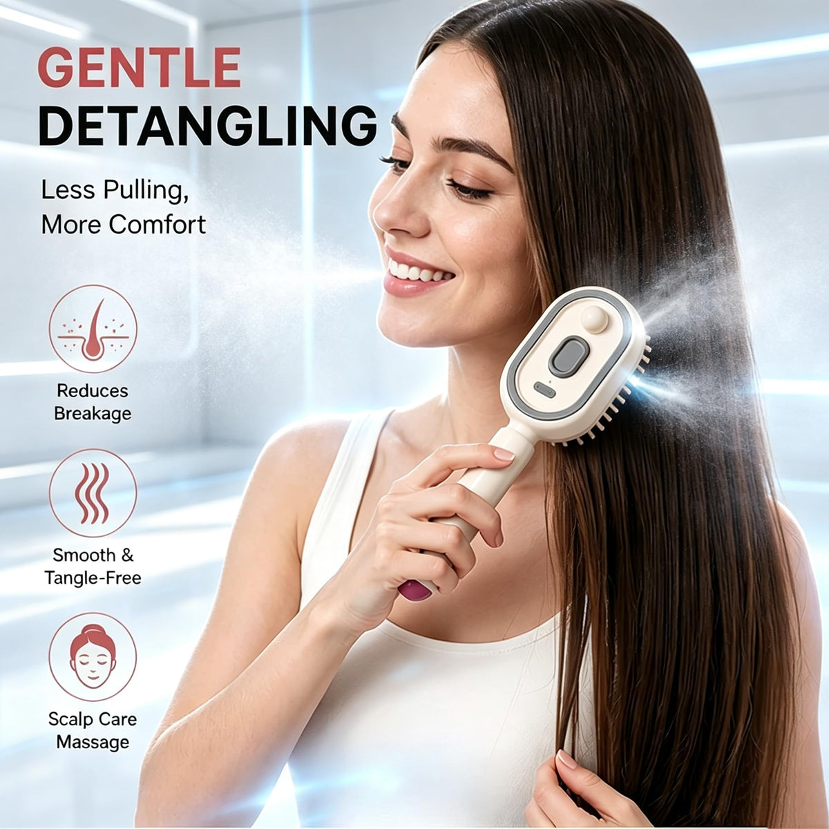 LSKHJT Electric Mist Brush showing mist spray feature